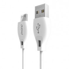 Dudao Cablu de date și încărcare Micro USB 2.4A 1m - alb