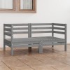 Gossi canapea de gradina cu 2 locuri, gri, lemn masiv de pin