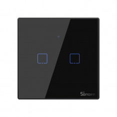 Intrerupator Smart Touch WiFi + RF 433 Sonoff T3 EU TX, 2 canale