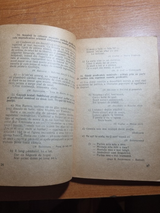 culegere de exercitii gramaticale - din anul 1953