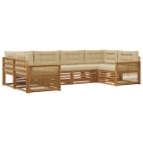 vidaXL Set de canapele de exterior cu pernă 6 pcs Natural și Bej 3383781