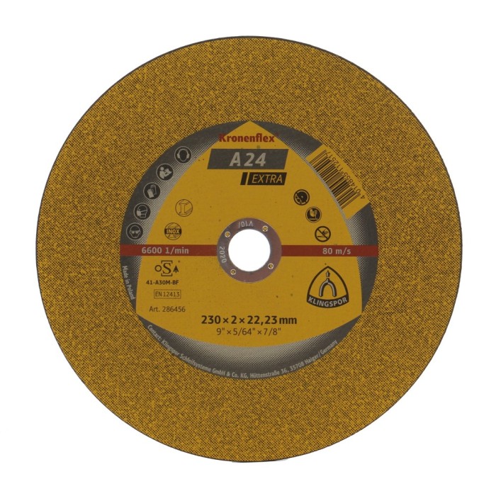 Disc debitare metale, Klingspor A 24 Extra, 230 x 22.23 x 2 mm