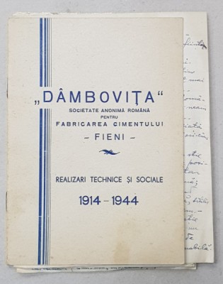 &amp;#039; DAMBOVITA &amp;#039; S.A.R. PENTRU FABRICAREA CIMENTULUI , FIENI , REALIZARI TECHNICE SI SOCIALE 1914 - 1944 foto