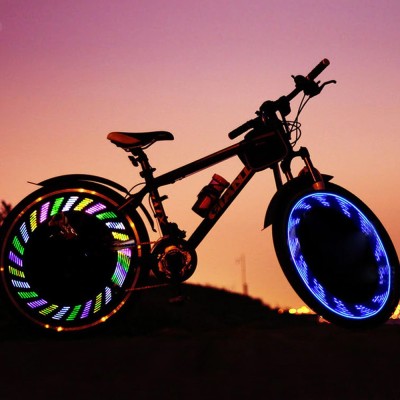 Lumini spite bicicleta, led rgb, 12 modele luminoase, senzor miscare, baterii cr2032 MultiMark GlobalProd foto