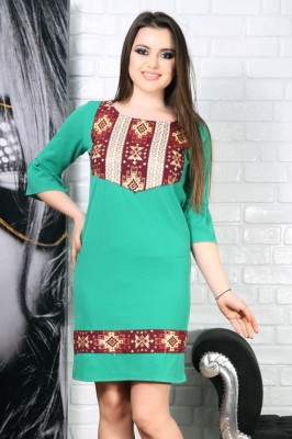 Rochie Traditionala Mona VerdeMarimea foto