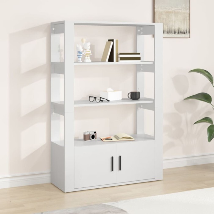 vidaXL Servantă, alb, 80x30x119,5 cm, lemn prelucrat