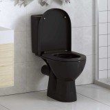 VidaXL Capac WC cu &icirc;nchidere silențioasă, eliberare rapidă, negru 145023