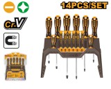 Cumpara ieftin Set trusa Surubelnite 14 bucati, Super Select, de precizie Ingco HKSD1428