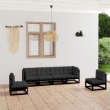 Cumpara ieftin Set mobilier de grădină cu perne, 6 piese, lemn masiv de pin