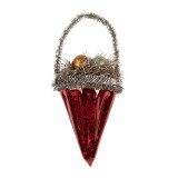 Cumpara ieftin Ornament brad Craciun sticla multicolora &Oslash; 7x10 cm