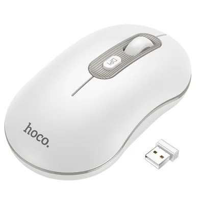 Mouse de computer wireless HOCO 2,4G 1600 dpi GM21 alb foto