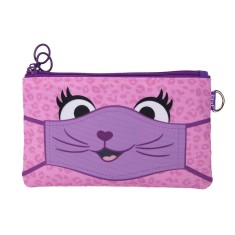 Penar dublu cu fermoar si masca material textil, ZIPIT Face-It Creature - roz foto