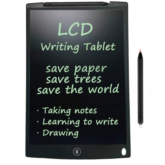 Tableta de scris pentru copii, 12 inch, LCD, Negru