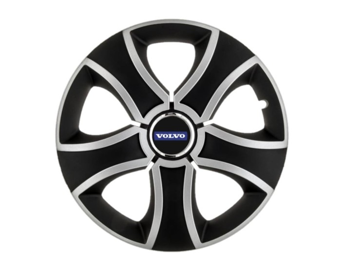 Set 4 capace roti Bis Gri-Negru R16 pentru gama auto Volvo
