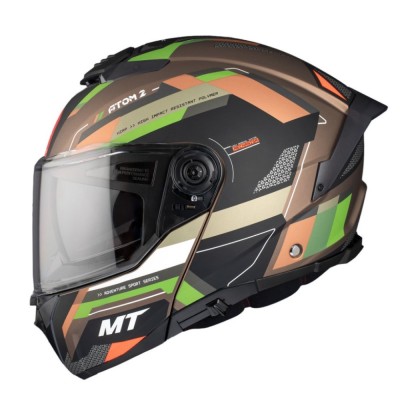 Casca modulabila MT Atom 2 SV Bast A6 military (maro/verde mat) (ochelari soare integrati) foto