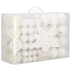 Set globuri si decoratiuni de Craciun, 100 piese, diverse dimensiuni cu stea, alb Household NewTrend