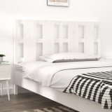 Tăblie de pat, alb, 125,5x4x100 cm, lemn masiv de pin, vidaXL