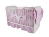 Lenjerie Pat Copii MyKids Light Stars Pink 11 Piese, Bumbac 100%, 120x60 cm (Plapuma, Cearsaf, Pernita, Aparatori, Buzunar, Stegulete)