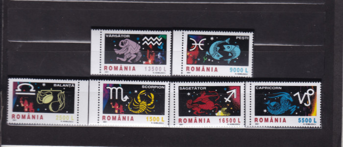 ROMANIA 2001 LP 1574 SEMNELE ZODIACULUI I SERIE MNH