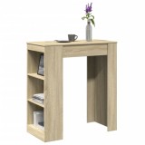 Cumpara ieftin Masă de bar cu rafturi, stejar sonoma, 95x47x103,5 cm, lemn