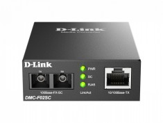 MEDIA CONVERTOR D-LINK, RJ45 10/100 Base-TX la 100Base-FX SC Multi-Mode (2 km) &quot;DMC-F02SC&quot;( include timbru verde 0.5 Lei )