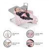 Balansoar Kinderkraft FELIO2 Peony Rose - Sezlong, Vibratii, 8 Melodii, Paturica Infasat, Pliabil, Compact, Bara Jucarii Inclusa