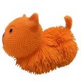 Jucarie pisica de cauciuc portocalie