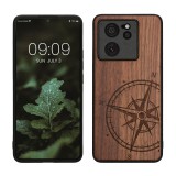 Husa Kwmobile pentru Xiaomi 13T/13T Pro, Maro, Lemn, KWM000020IR001C, Silicon, Carcasa