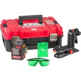 Nivela laser, verde, 360&deg;, 3x3D, 20V Li-ion (acumulator neinclus), cu suport magnetic, geanta, ochelari, placa tinta, 50 m, Worcraft