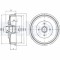 Tambur frana Seat Inca (6k9) 11.95-11.03; Vw Caddy 2 (9k9a) 11.95-01.04 , Spate, 1.4 i, 1.6 i, 1.7 D, 1.9 D, 1.9 SDi, 1.9 TDi, 1.7 SDi, 60 1.4, 75 1.
