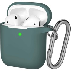 Husa AirPods cu Inel Prindere Verde Inchis foto