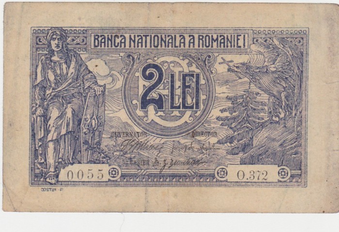 ROMANIA 2 LEI 1915 Danielopol Serie 3 Cifre F