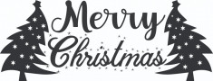 Sticker decorativ, Merry Christmas , Negru, 85 cm, 4923ST foto