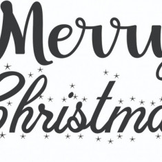 Sticker decorativ, Merry Christmas , Negru, 85 cm, 4923ST