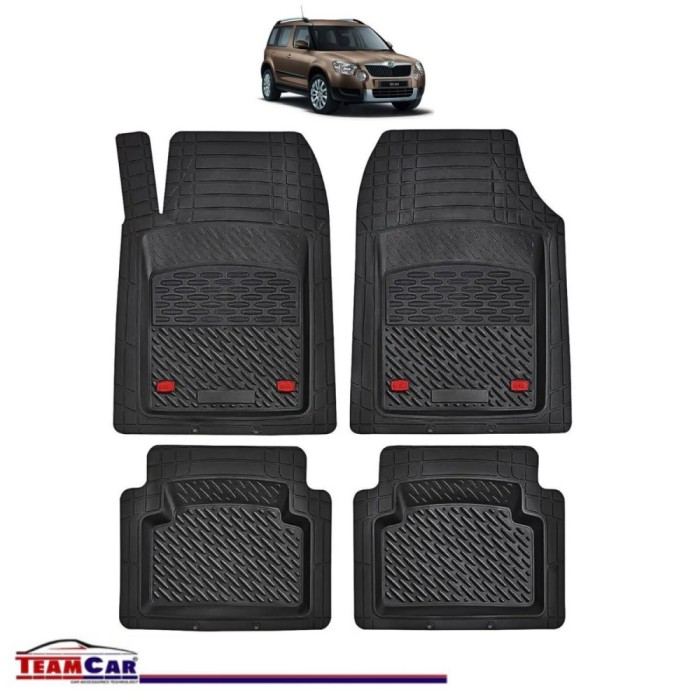 Covorase Auto TeamCar&reg; Tip Tavita Compatibile Skoda Yeti Generatia I (2009&ndash;2017) Negru Material Rezistent