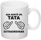 Cana alba personalizata &quot;Asa arata un tata extraordinar&quot;, INOVATIX&reg;. 330ml, Oem