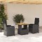 vidaXL Set mobilier de grădină cu perne, 3 piese, negru, poliratan 3277325