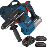 Bosch GBH 18V-26 + 1600A016GF + 1619BZ0100 - Rotopercutor SDS-Plus 2.6 J + Set 2 acumulatori si incarcator Li-Ion 18 V 4 Ah + Geanta textila