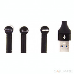 Cabluri de date Cablu 3in1 USB to Lightning, Type-C, Micro-USB Black, AM+