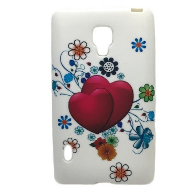 Husa Telefon Silicon LG Optimus L7 II hearts white foto