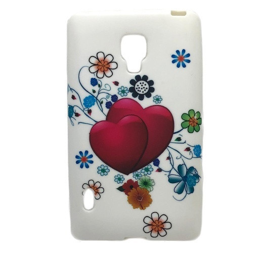 Husa Telefon Silicon LG Optimus L7 II hearts white