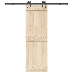 vidaXL Set feronerie pentru uși glisante, negru, 200 cm, oțel