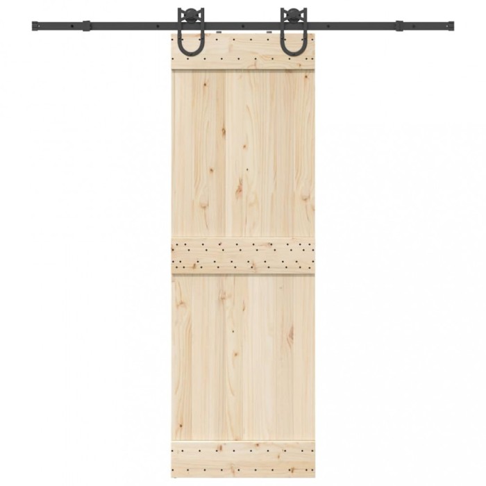 vidaXL Set feronerie pentru uși glisante, negru, 200 cm, oțel