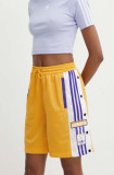 Cumpara ieftin Adidas Originals pantaloni scurti femei, culoarea galben, modelator, high waist, IS2471