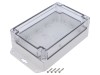 Carcasa universala KRADEX ABS IP67, 120x180x60mm, Gri deschis, Policarbonat, cu lame de fixare