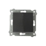 Intrerupator dublu 10A, 250V, culoare neagra, dimensiuni 7.5x7.5 cm