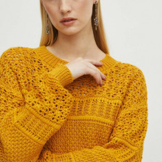 Medicine pulover femei, culoarea galben, light