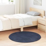 VidaXL Covor shaggy cu pom &icirc;nalt, NAVARRA, bleumarin, 100x100 cm