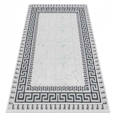 Covor ALLURE 1960 Cheie greacă, cadru - Structural, elegant, glamour alb / gri, 80x150 cm foto