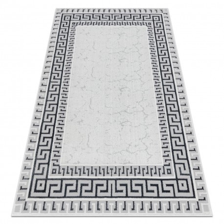 Covor ALLURE 1960 Cheie greacă, cadru - Structural, elegant, glamour alb / gri, 80x150 cm